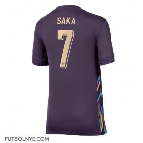 Camiseta Inglaterra Bukayo Saka #7 Visitante Equipación para mujer Eurocopa 2024 manga corta